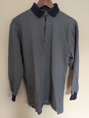 Tommy Hilfiger Golf Vintage Long Sleeve Striped Polo Shirt Small